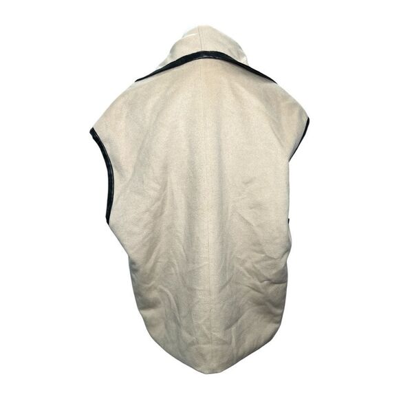 Bebe Marielle Cocoon Chic Beige and Black Wrap Vest Coat Sz Medium NEW - Picture 6 of 10